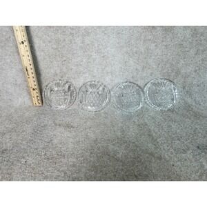 Shannon Crystal Pineapple  glass/crystal‎ coasters preowned   Set Of 4